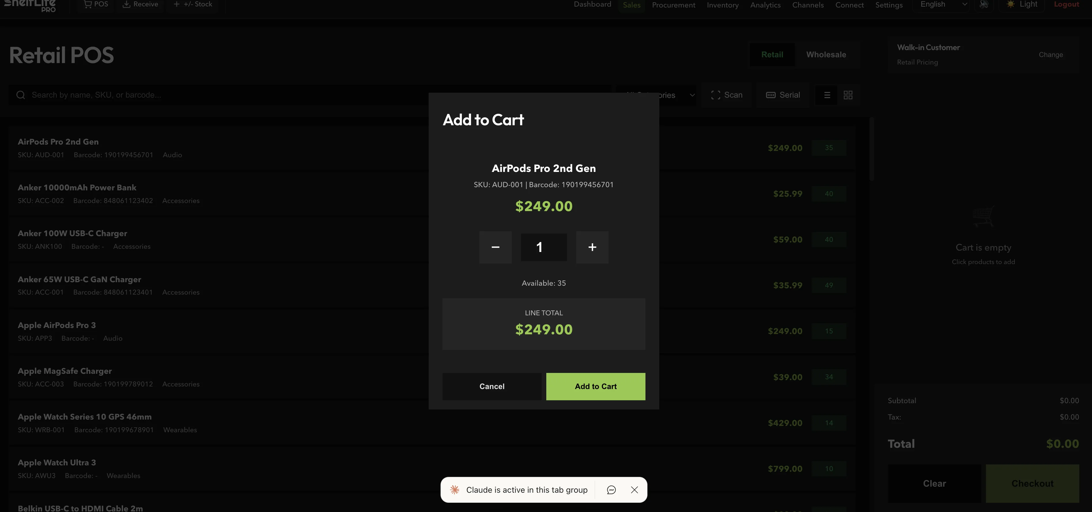 Offline-ready POS: the primary register keeps billing cash and store-credit sales during outages, then syncs when reconnected