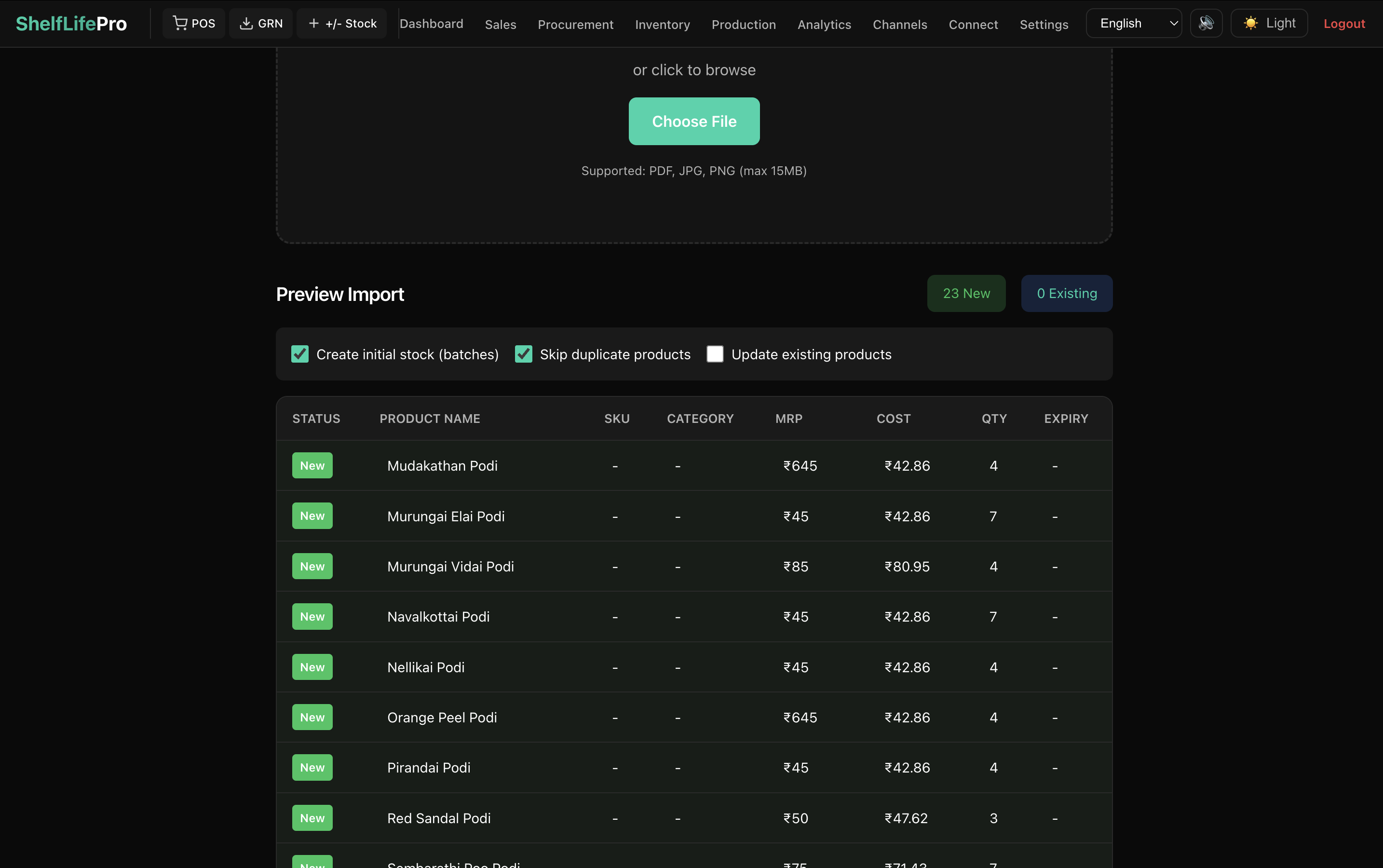 AI extracts 23 products from a single invoice photo